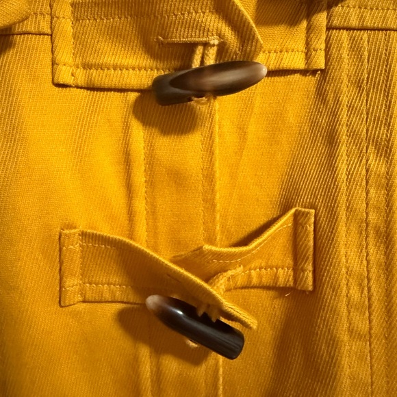 Banana Republic Yellow Duffle Jacket Hooded Toggle Coat S - Picture 2 of 5
